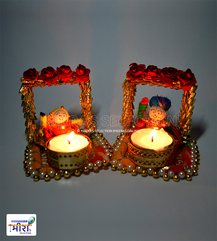 Rajasthani Couple Puppets</br>Tealight Candle Holder